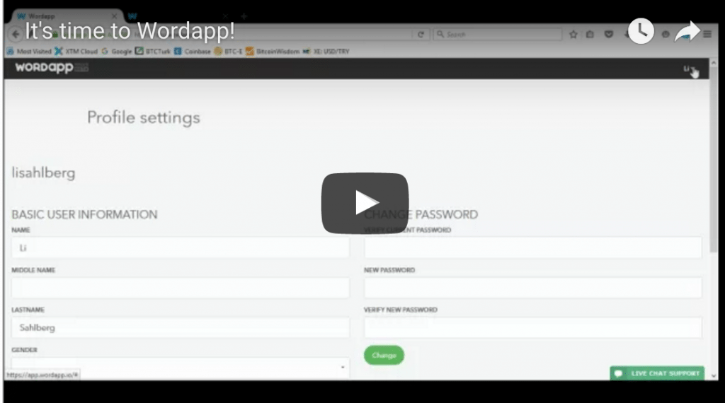 Video getting started in Wordapp