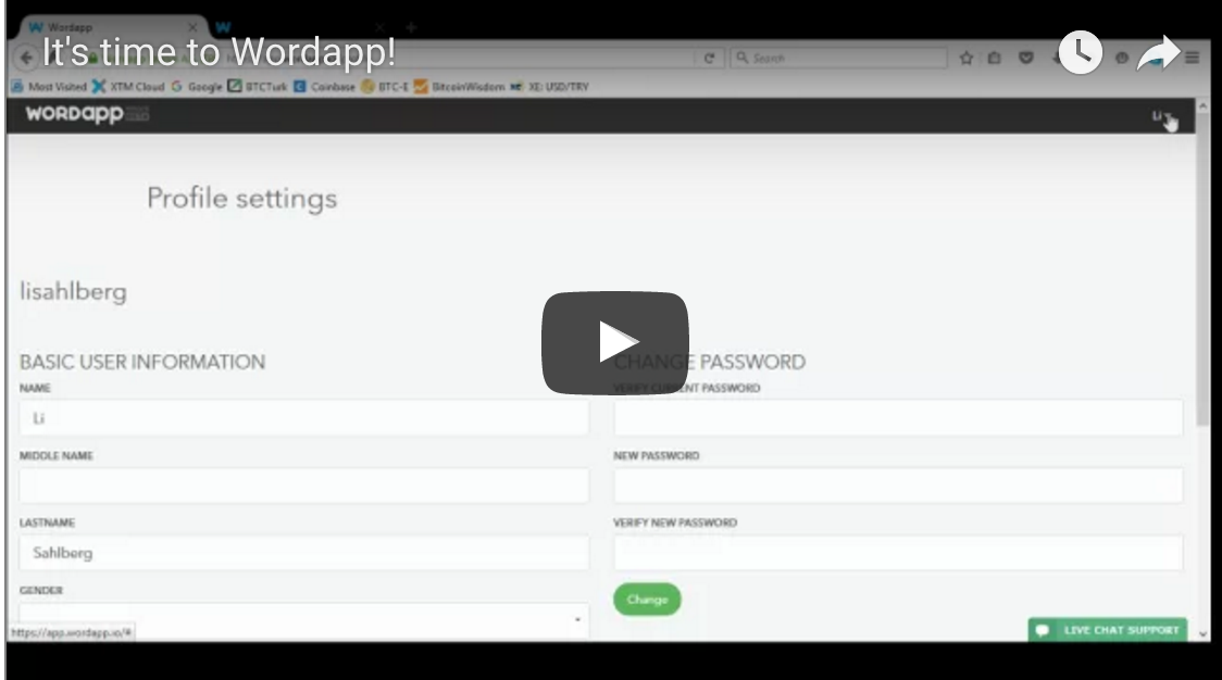 Video getting started in Wordapp