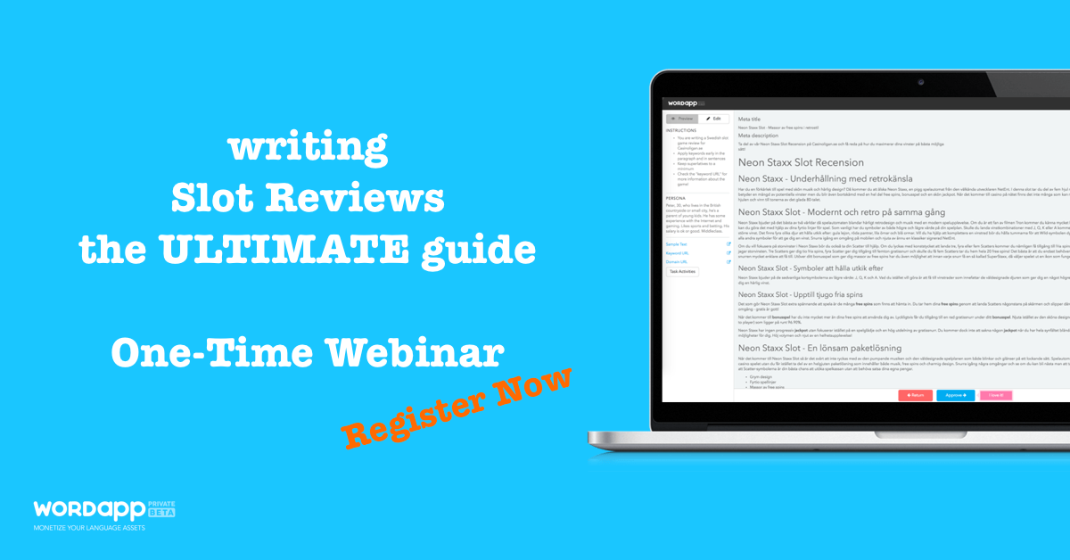 Webinar Slot Review Writing